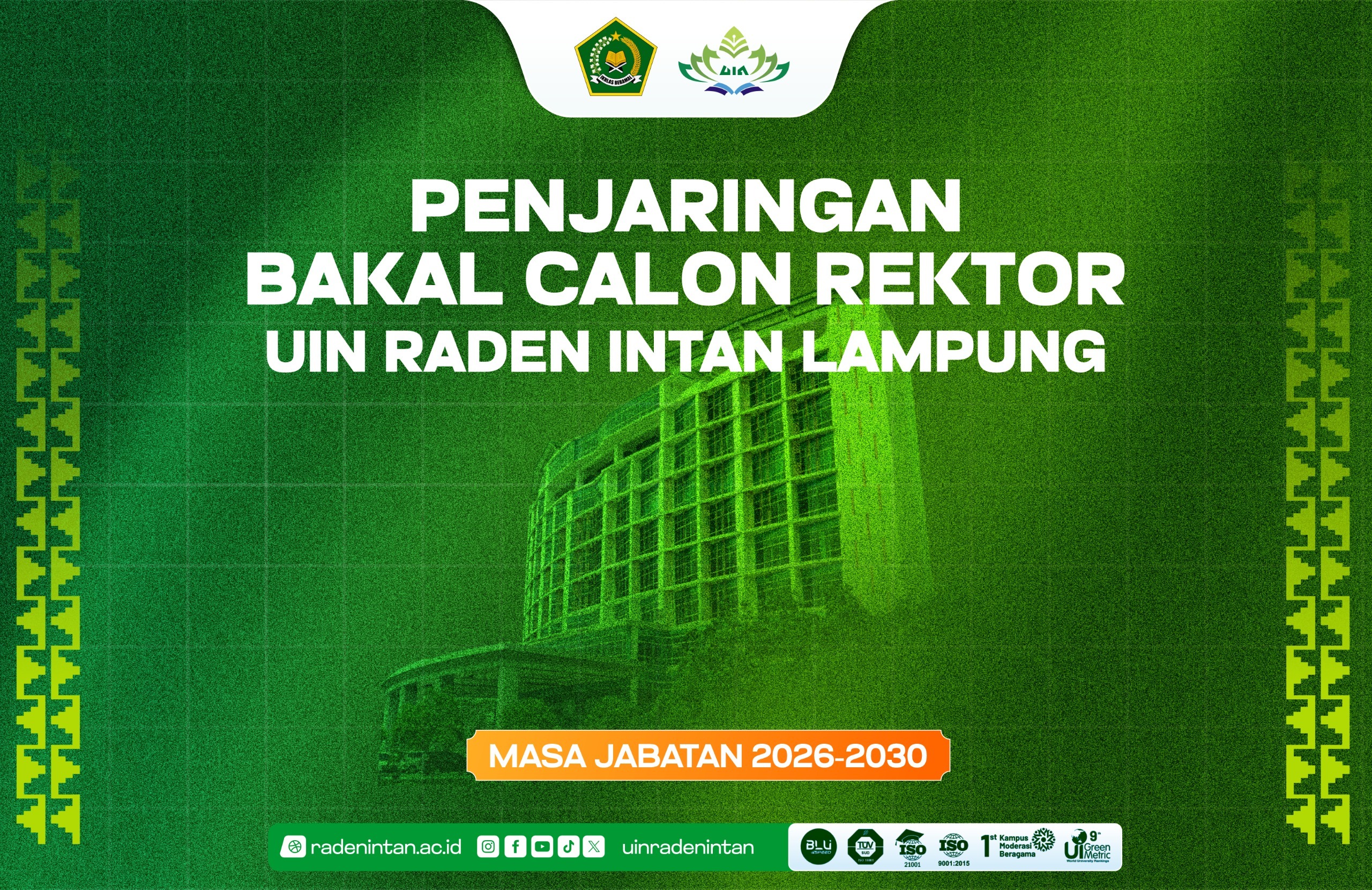 UIN Raden Intan Lampung Jaring Bakal Calon Rektor Periode 2026–2030