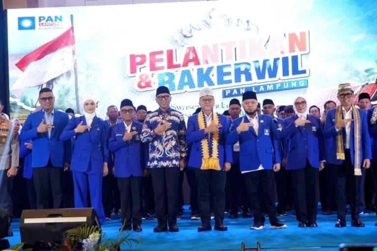 Hadiri Pelantikan dan Rakerwil PAN, Gubernur Lampung Dorong Sinergi Antar Partai Politik