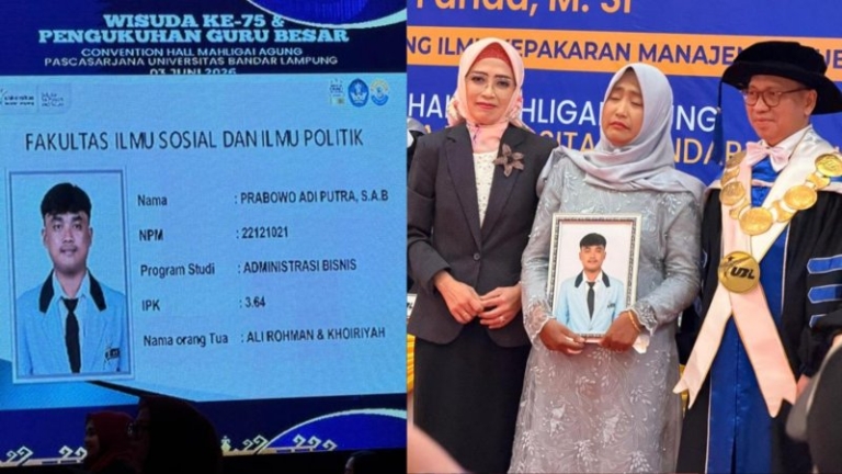 Momen Haru Warnai Wisuda ke-75 UBL, Ibunda Wakili Almarhum Putranya Terima Ijazah