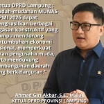 Ketua DPRD Lampung: Munas HIPMI 2026 Jadi Momentum Promosi Potensi dan Investasi Daerah
