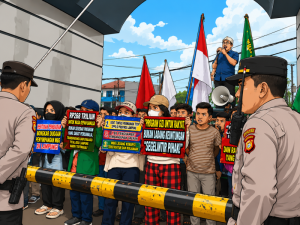 Puluhan Massa Demo di DPRD Lampung, Soroti MBG dan Utang Daerah