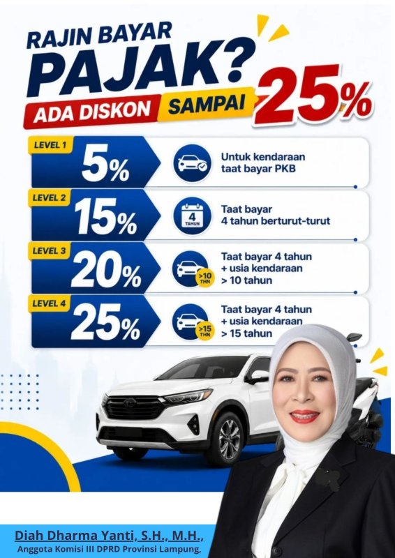 Berlangsung Hingga Agustus 2026, DPRD Lampung Apresiasi Keringan Pajak Kendaraan Bermotor