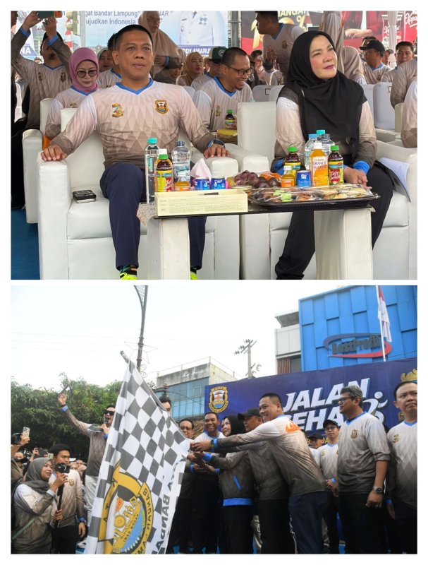 Sekretaris DPRD Lampung Wakili Gubernur Lepas Ribuan Peserta Jalan Sehat HUT ke-344 Kota Bandar Lampung