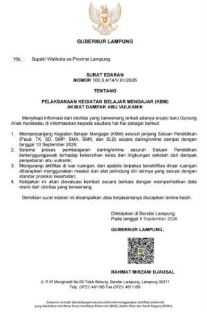 Sekolah Daring di Lampung Diperpanjang hingga 10 September 2026